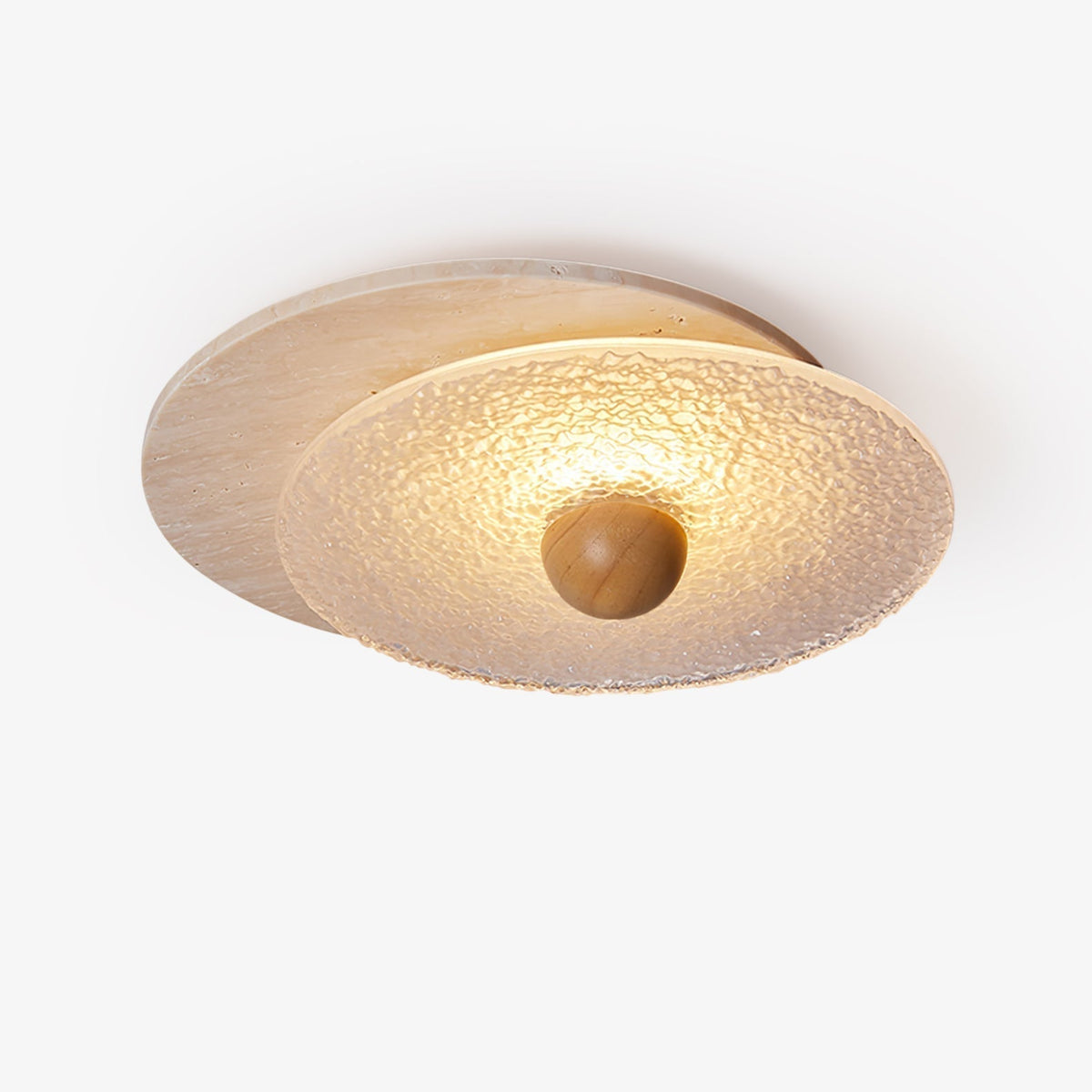 Keth Circular aplique de pared / lámpara de techo de travertino