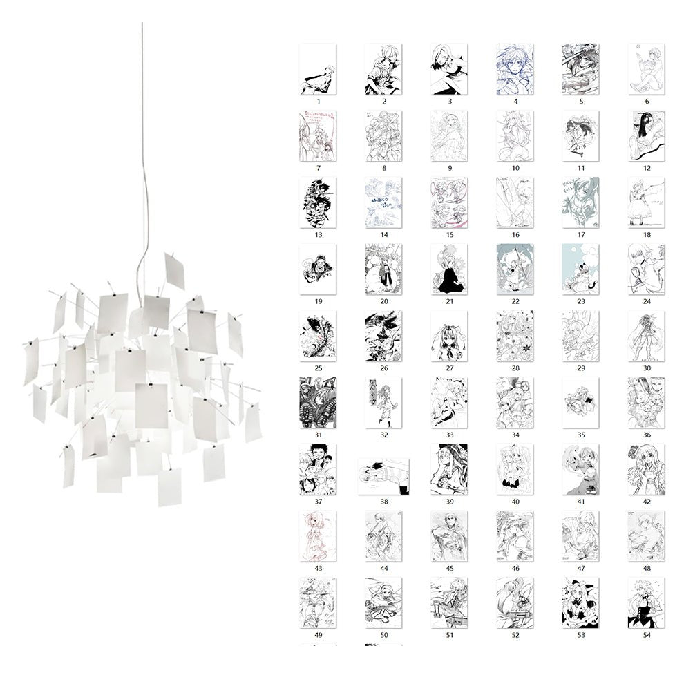 Lunerira lámpara de araña papel Personalizable Creativo