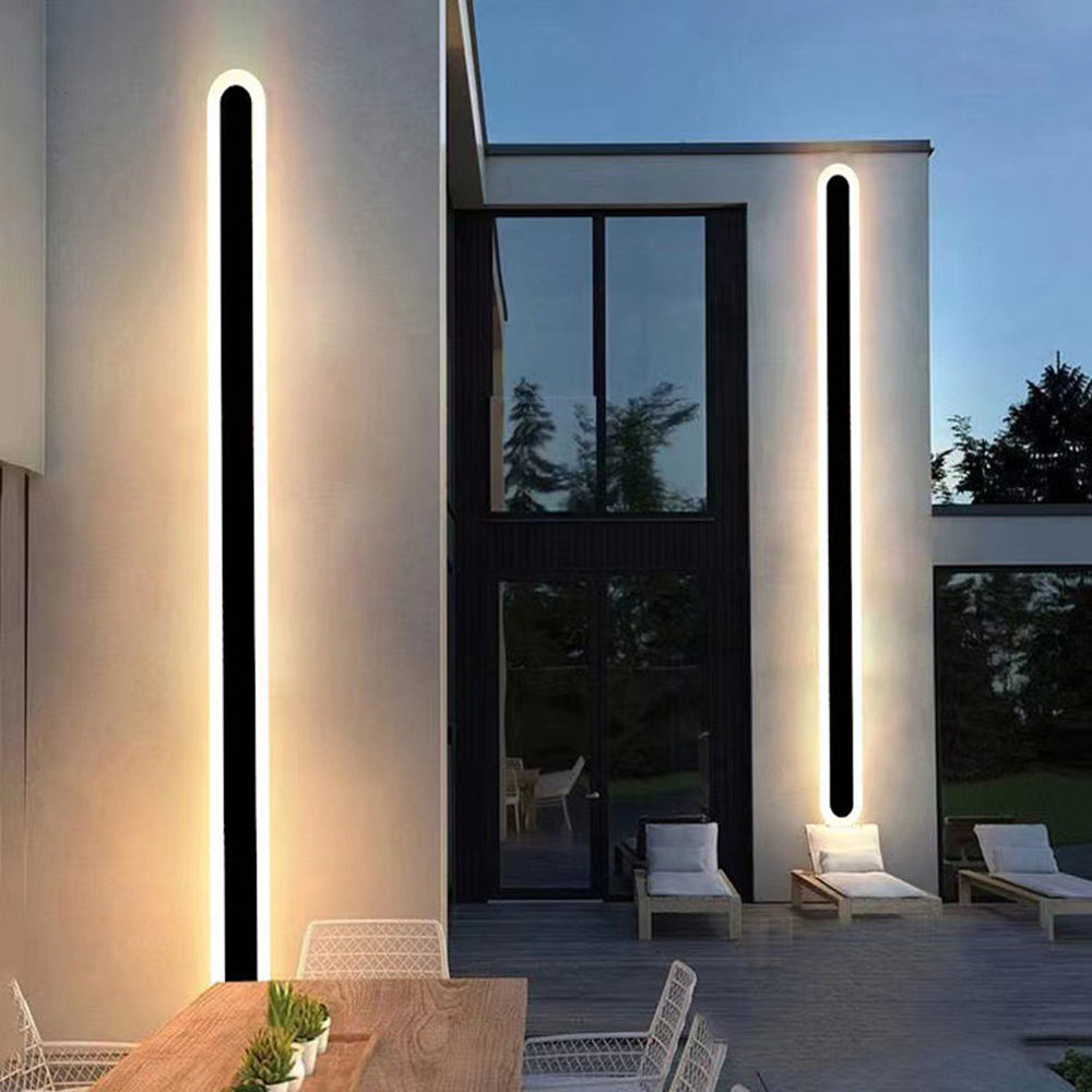 Ray Minimalista Ovalado Lineal Aplique de Pared Exterior