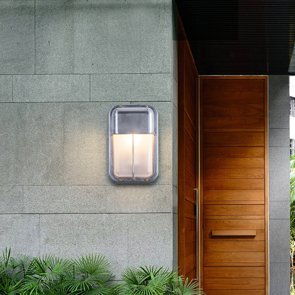 Ray Moderno Geométrico Metal LED Aplique de Pared Exterior Plata