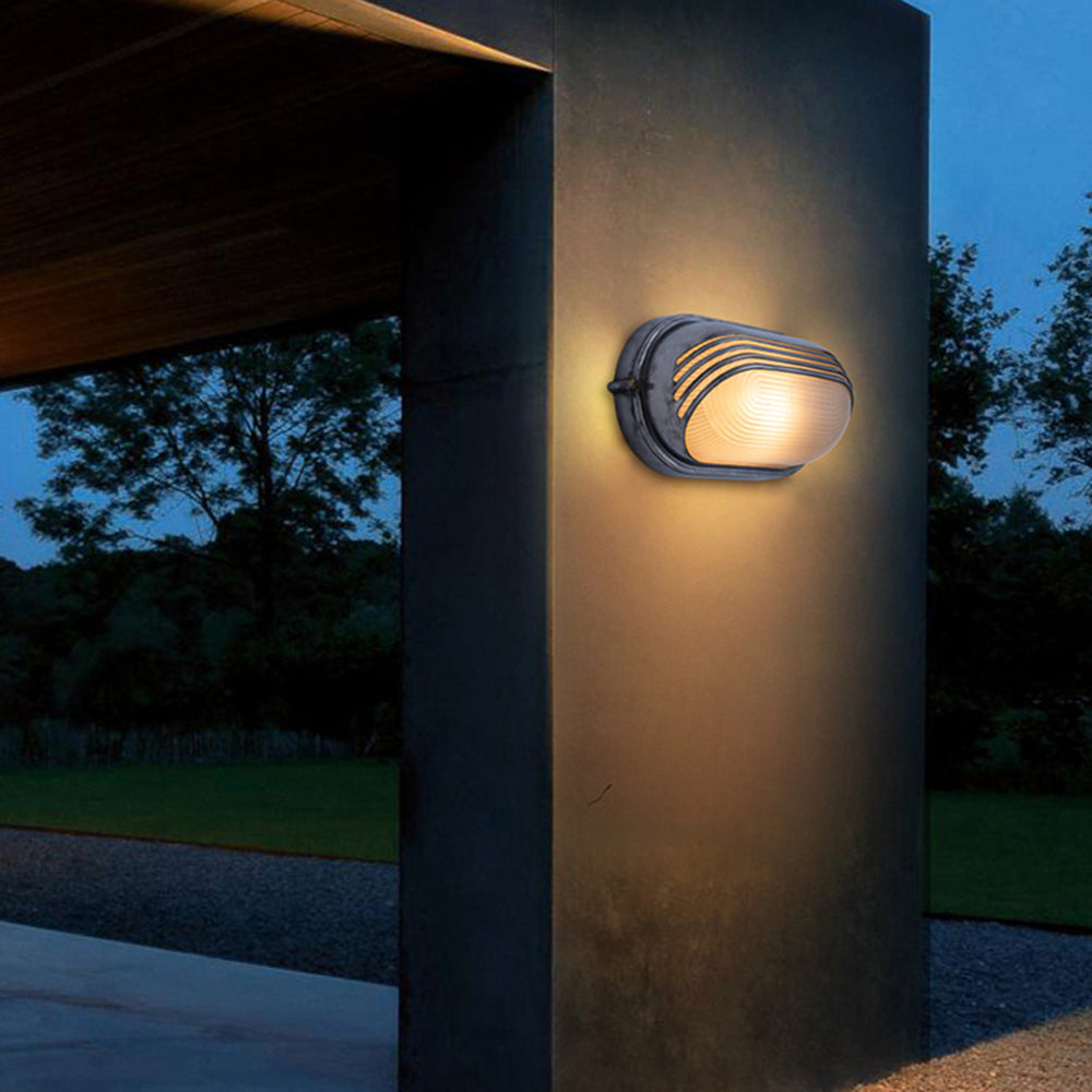 Ray Moderno Geométrico Metal LED Aplique de Pared Exterior Plata
