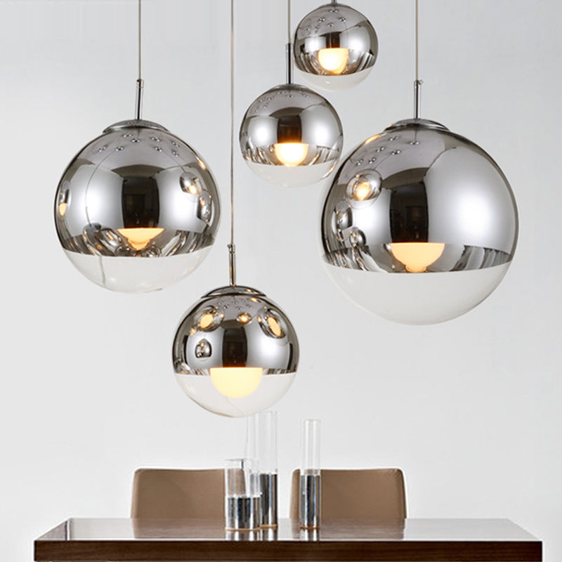 Valentina Industrial Redondo Metal Vidrio Lámpara Colgante Salón