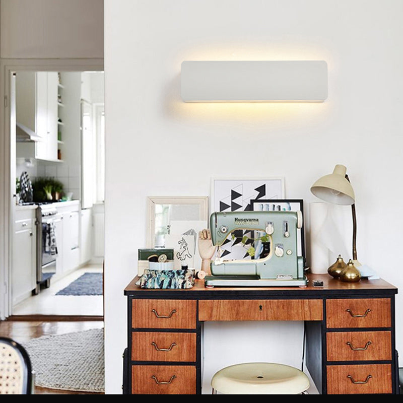 Ray Moderno LED Rectangular Aplique de Pared Interior Blanco