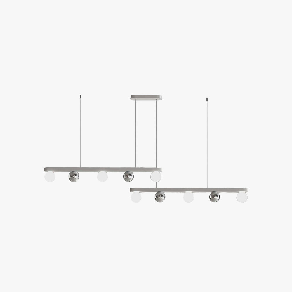 Valentina Moderna Minimalista Lineal Metal/Acrílico Lámpara Colgante Plata/Blanca