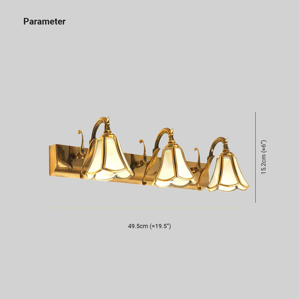 Ray Vintage Decorativa Flor Metal Aplique de Pared Dorado