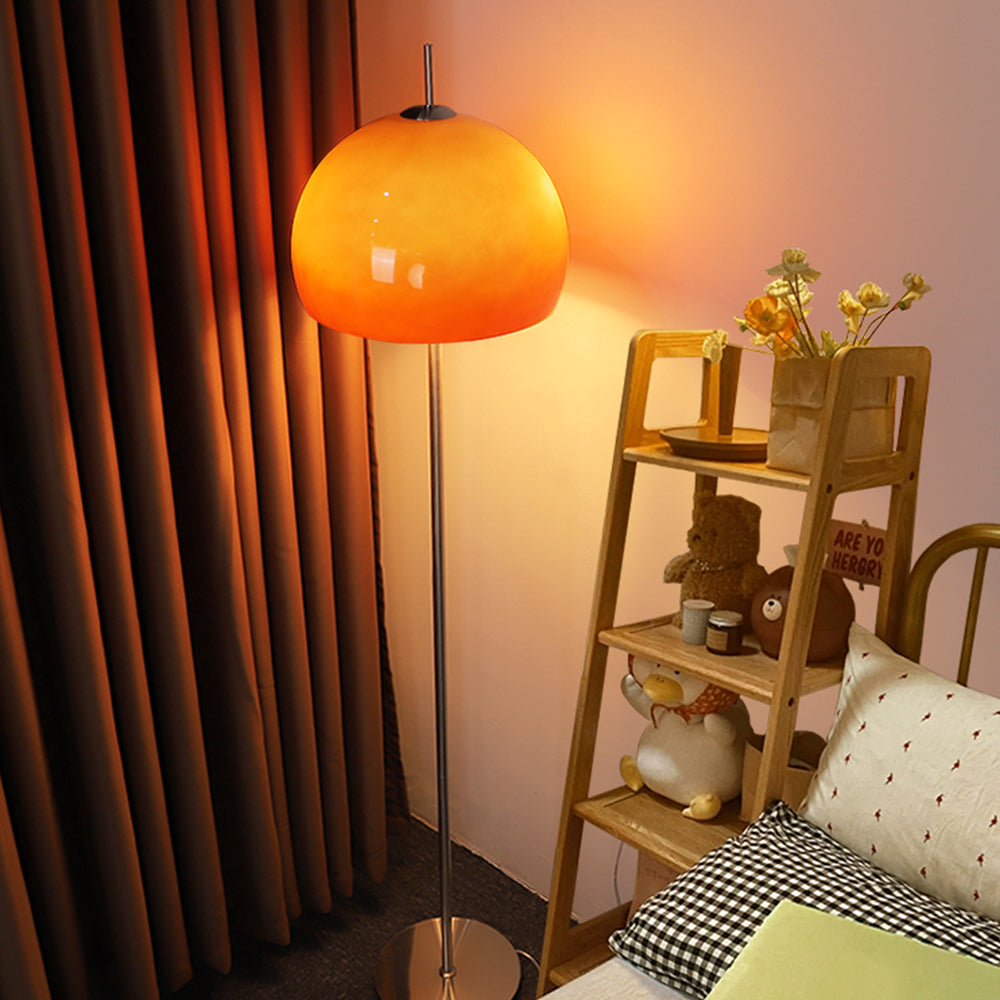 Mira Moderna Semicircular Metal /Vidrio Lámpara de Pie Naranja