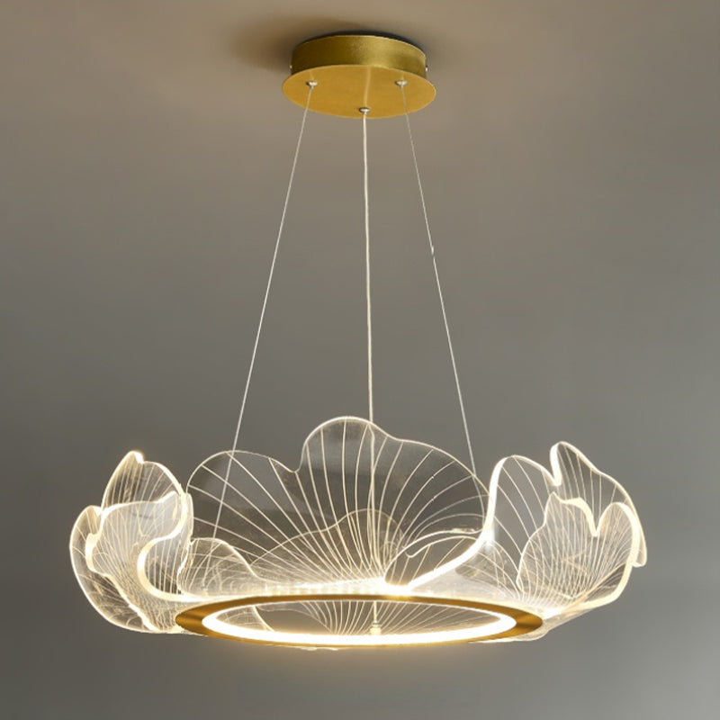 Kristy Moderna Decorativa Flor Metal/Acrílico Lámpara Colgante Dorada