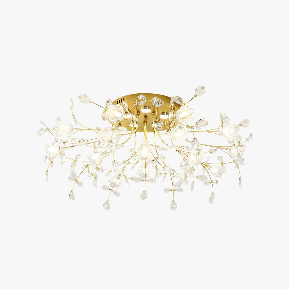 Arisha Moderna Decorativa Metal/Vidrio Lámpara de Techo Dorada