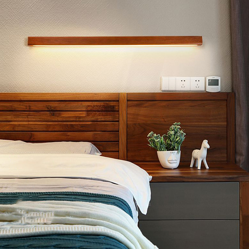 Muto Minimalista Lineal LED Madera Aplique de Pared Marrón/Madera