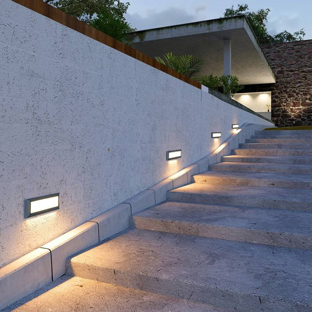 Ray Moderna Rectangular Metal Lámpara Exrerior Jardín