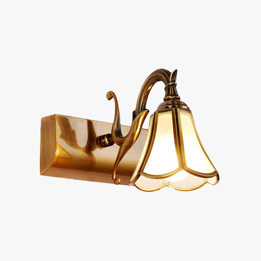 Ray Vintage Decorativa Flor Metal Aplique de Pared Dorado