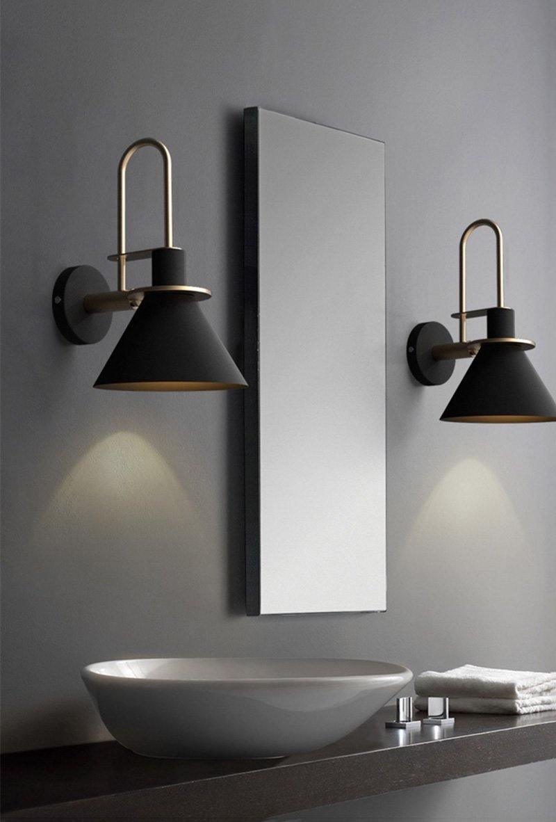 Solerine aplique de pared negro dorado minimalista