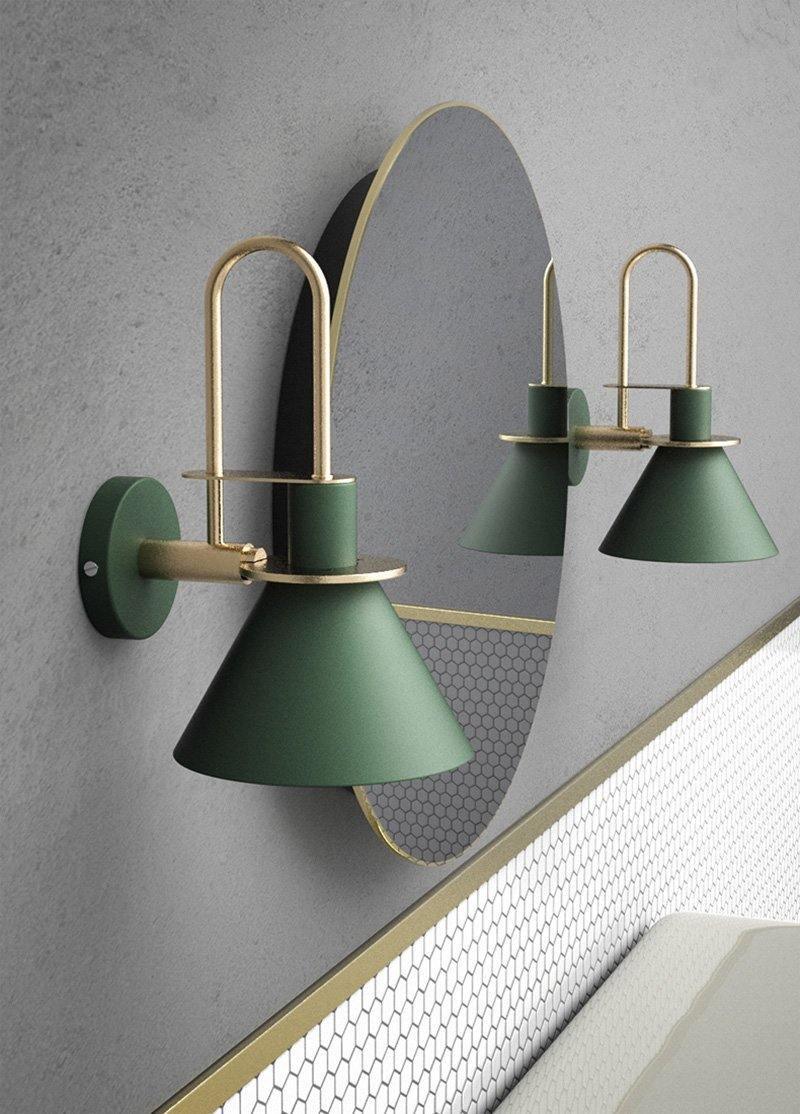 Solerine aplique de pared negro dorado minimalista