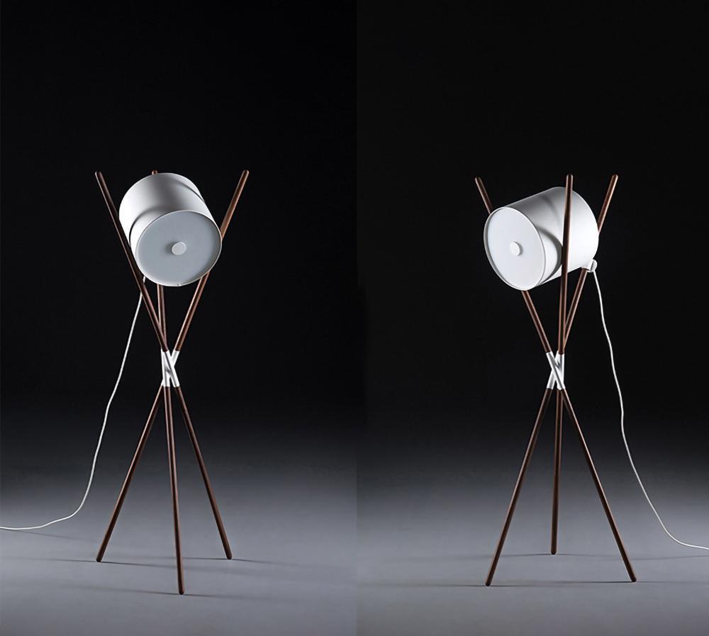Syloena lámpara de pie contemporánea de madera