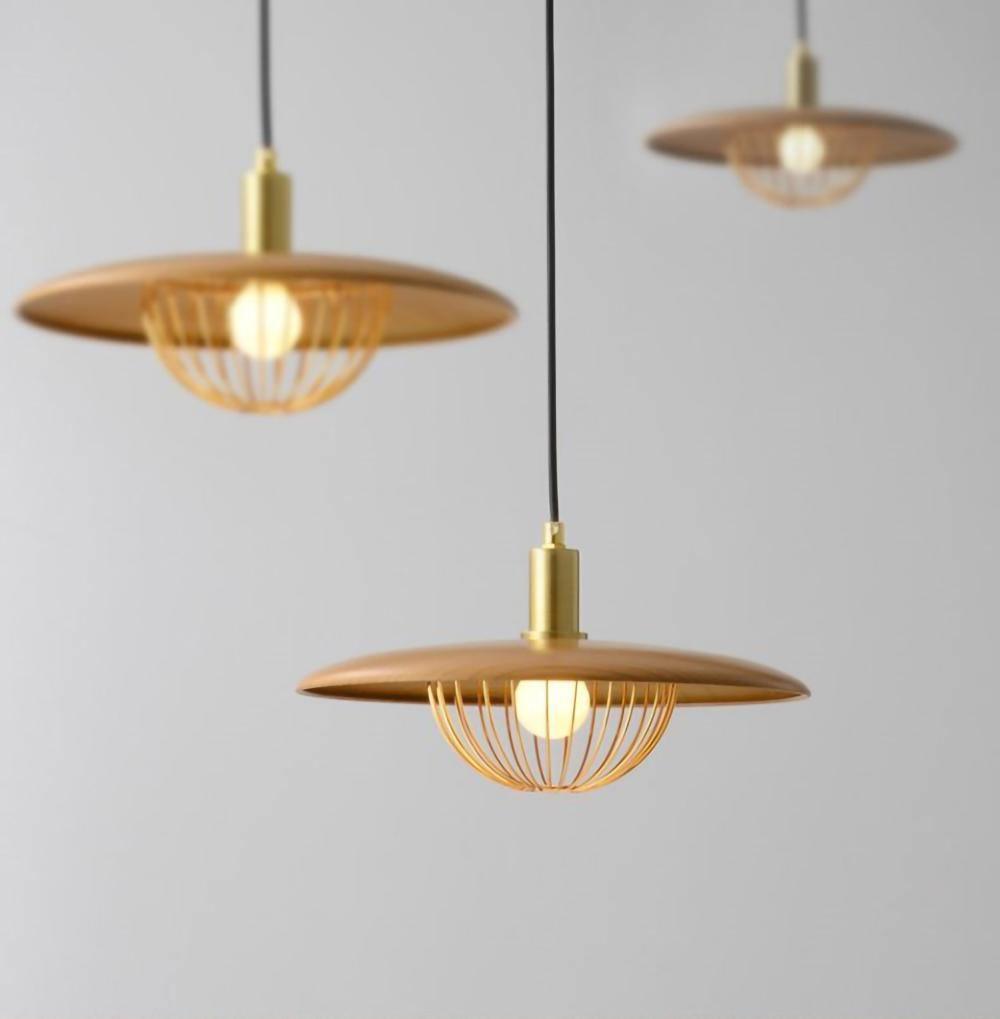 Rinoira lámpara colgante de madera estilo retro vintage