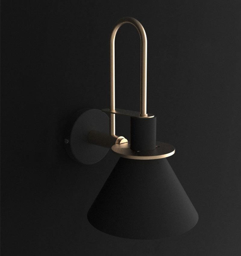 Solerine aplique de pared negro dorado minimalista