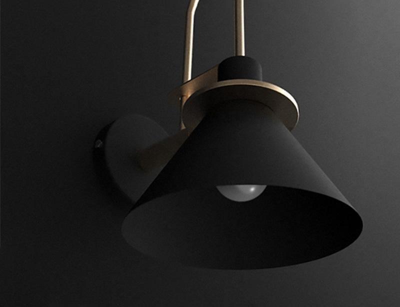 Solerine aplique de pared negro dorado minimalista