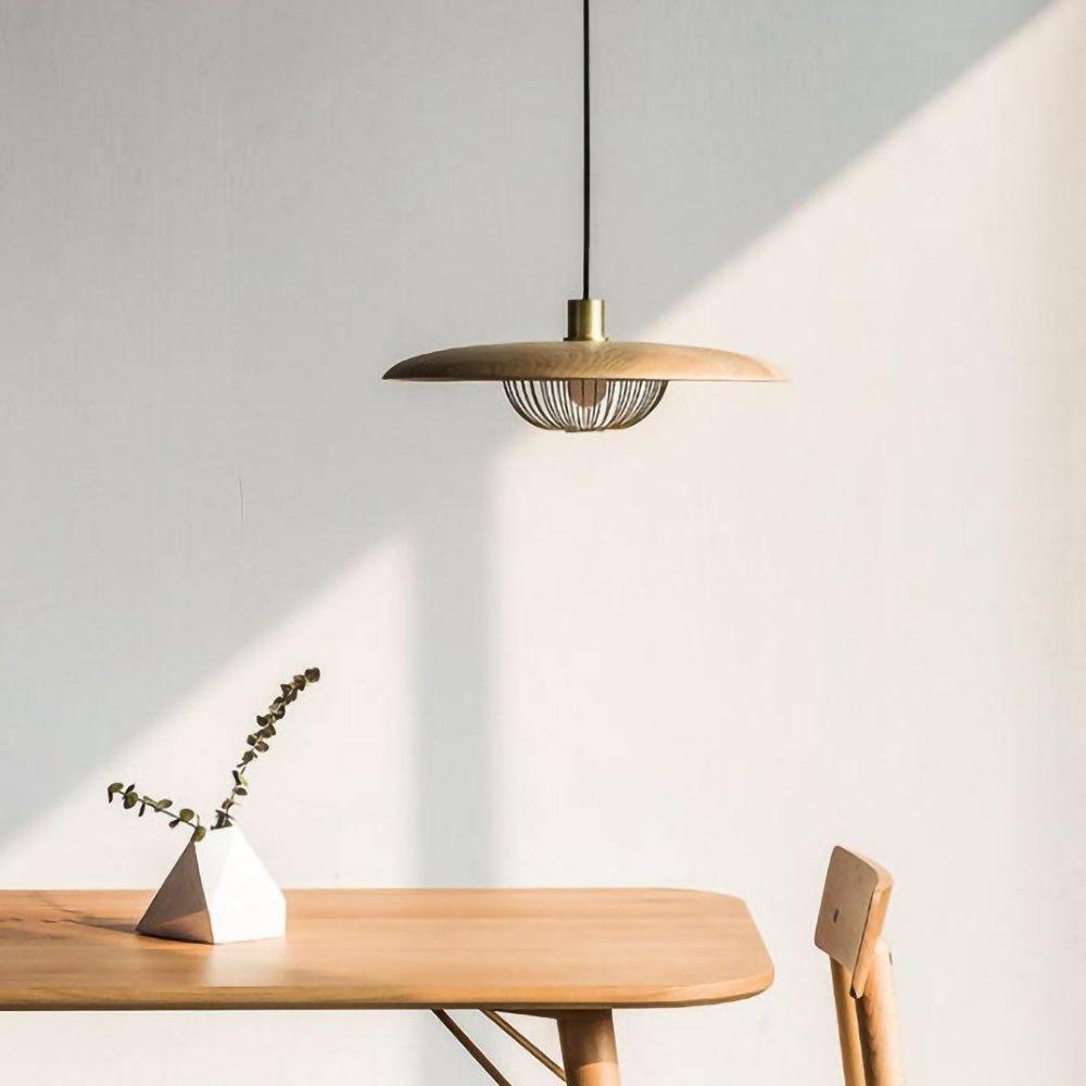 Rinoira lámpara colgante de madera estilo retro vintage