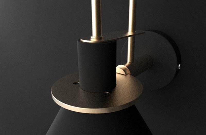 Solerine aplique de pared negro dorado minimalista