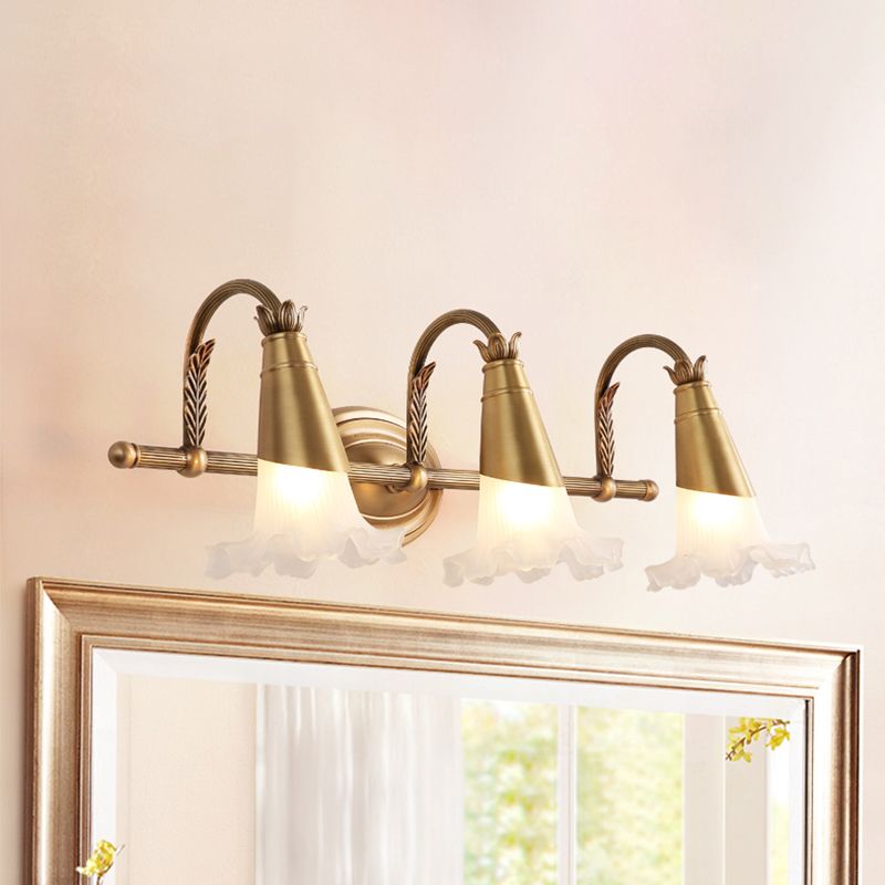 Ray Vintage Lily Flor Metal LED Aplique de Pared Dorado