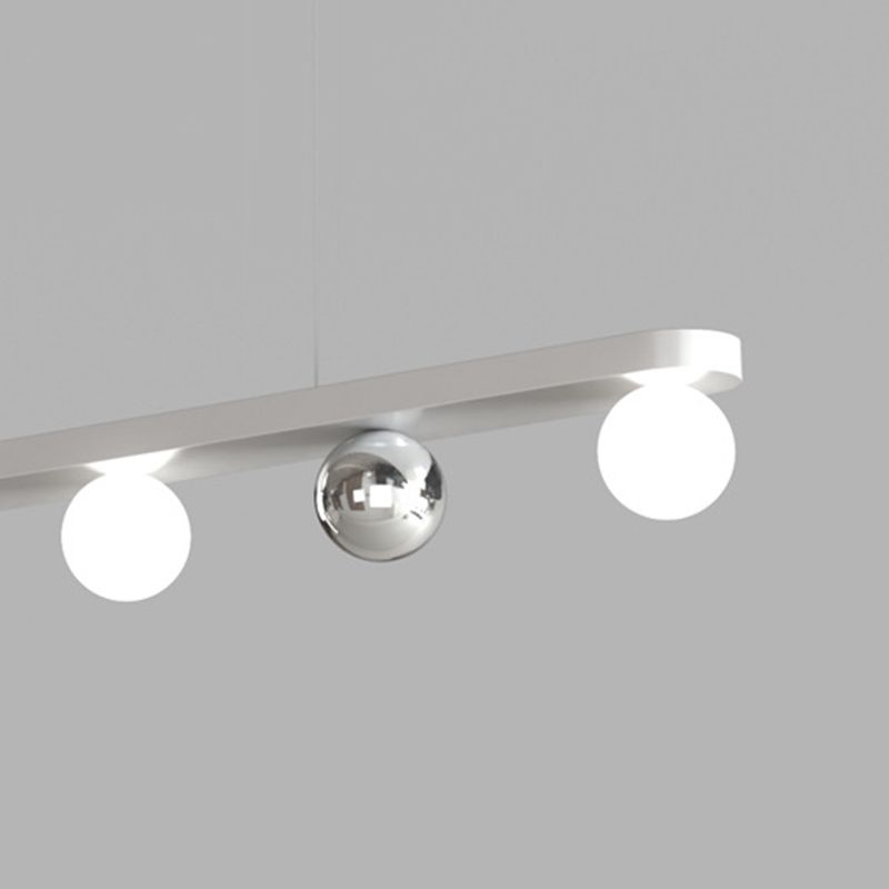 Valentina Moderna Minimalista Lineal Metal/Acrílico Lámpara Colgante Plata/Blanca