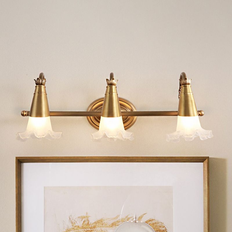 Ray Vintage Lily Flor Metal LED Aplique de Pared Dorado
