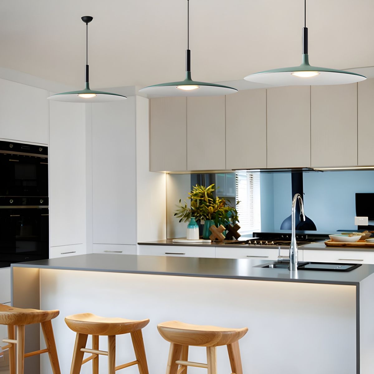 Ardinena lámpara colgante de aluminio disco plano