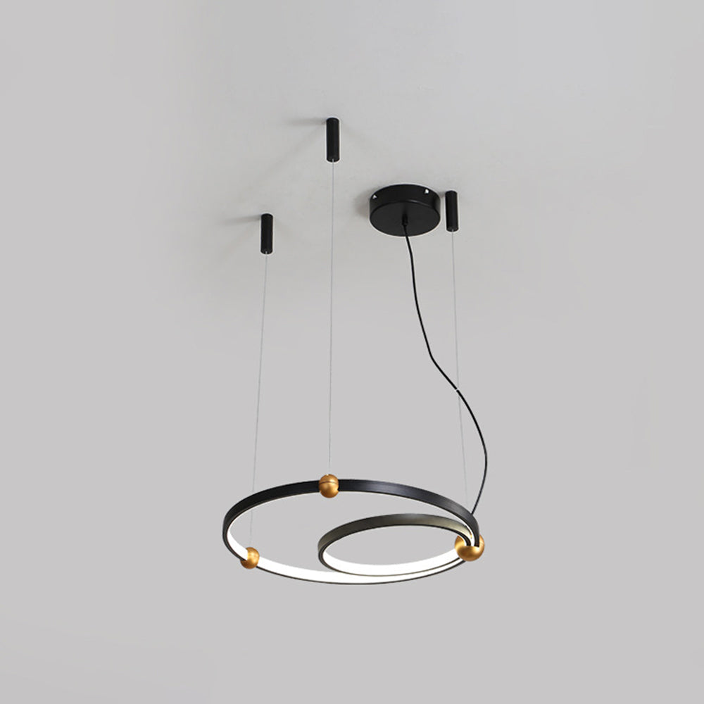 Arisha Minimalista Metal Anular Lámpara Colgante Negra