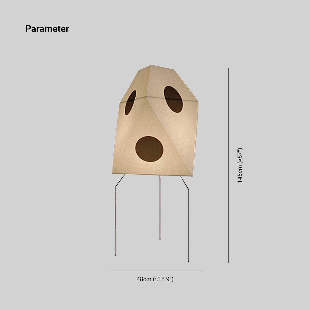 Mira Moderna Diseño Metal/Papel Lámpara de Pie Blanca