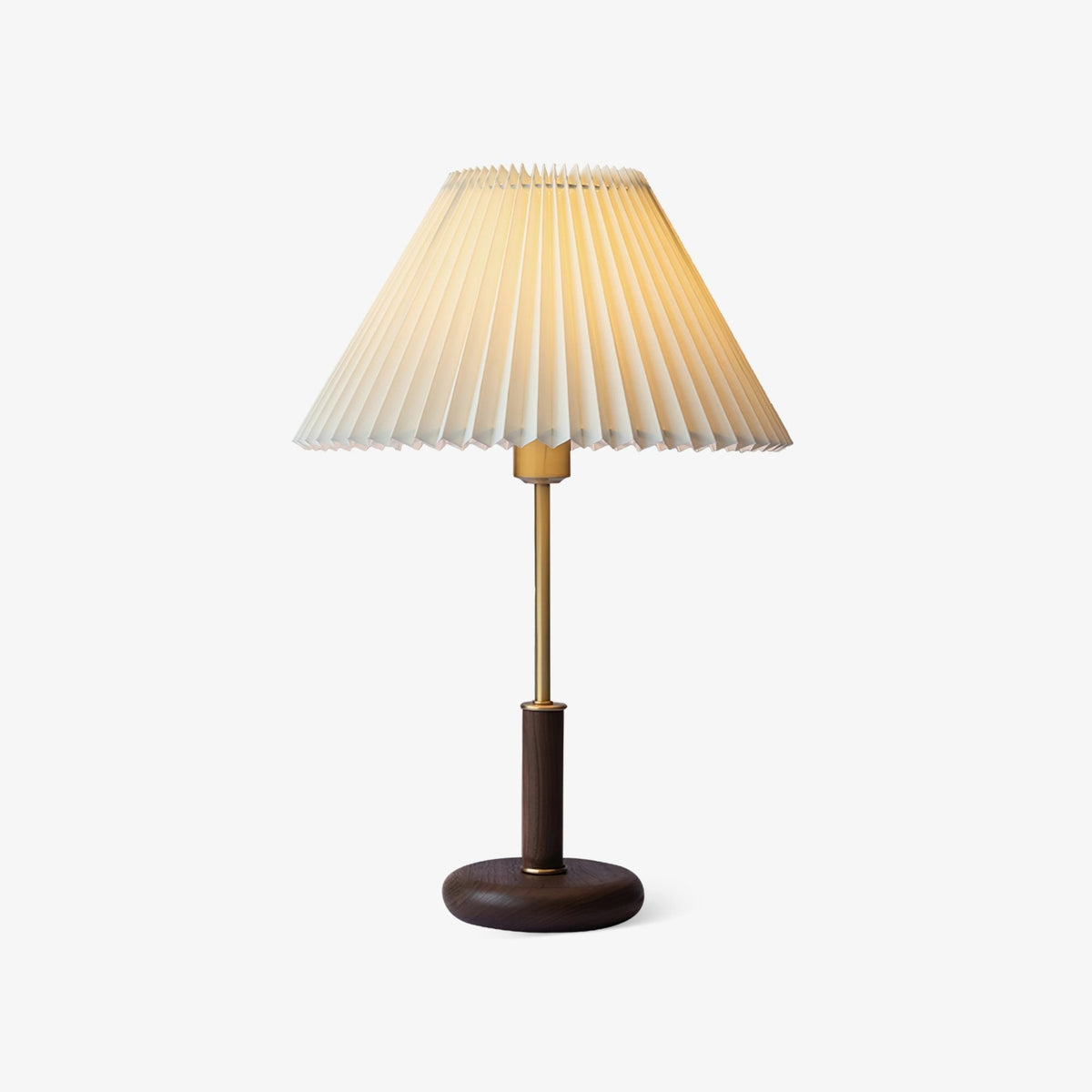Fiora lámpara de mesa plisada de nogal