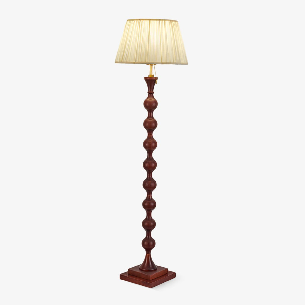 Celon lámpara de pie de madera y tejido vintage