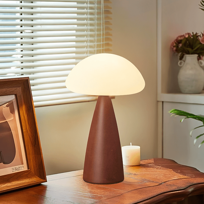 Ibisin lámpara de mesa Funge de madera contemporánea