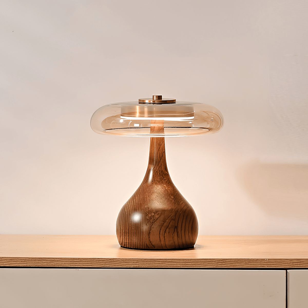 Bux lámpara de mesa moderna de madera