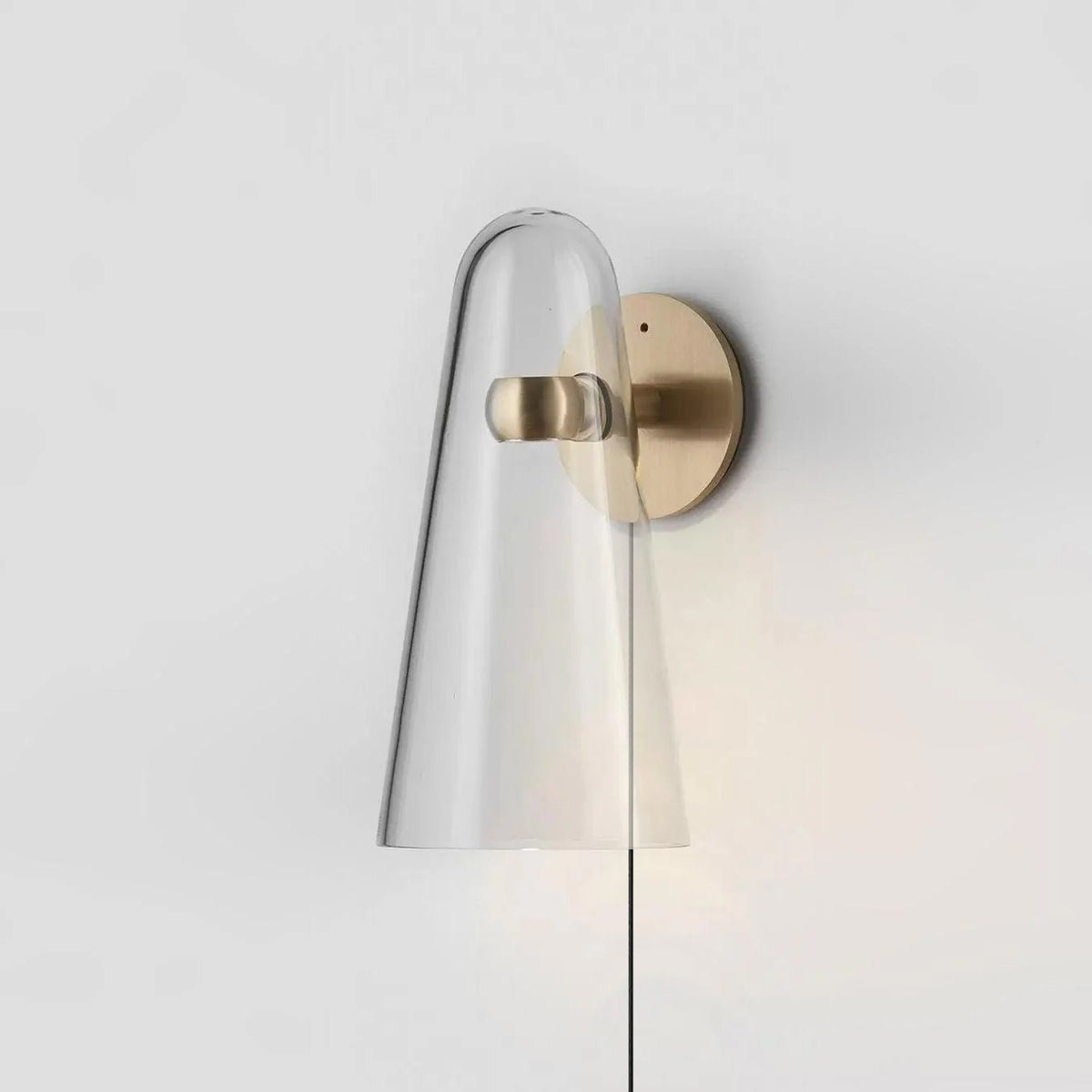 Velivira aplique de pared con pantalla cónica de vidrio