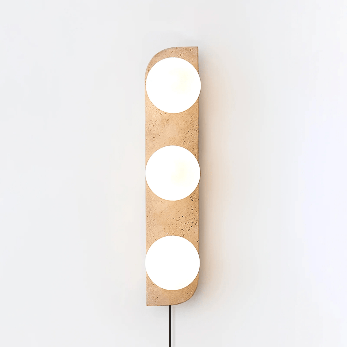 Serearia aplique de pared minimalista de travertino con enchufe enchufable