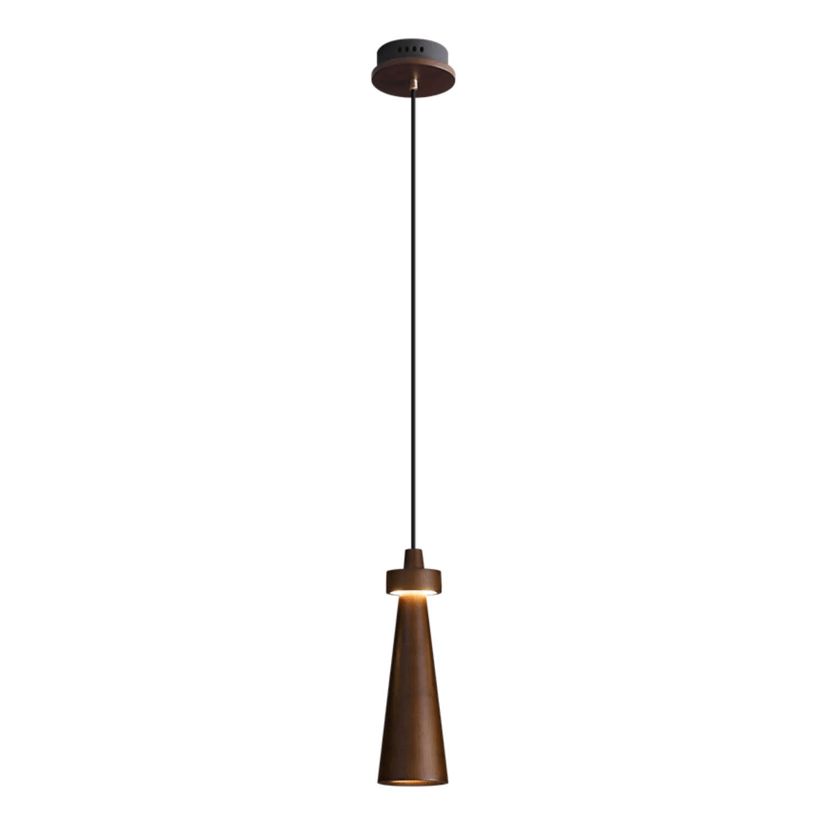 Taper Lámpara Colgante Negro Minimalista Madera