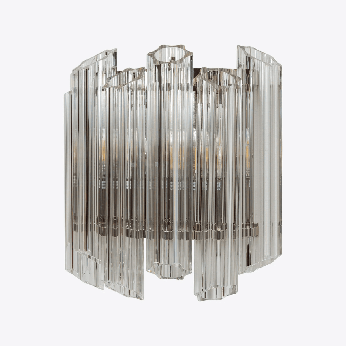 Celalaria aplique de pared con tubo en cascada de vidrio Murano transparente