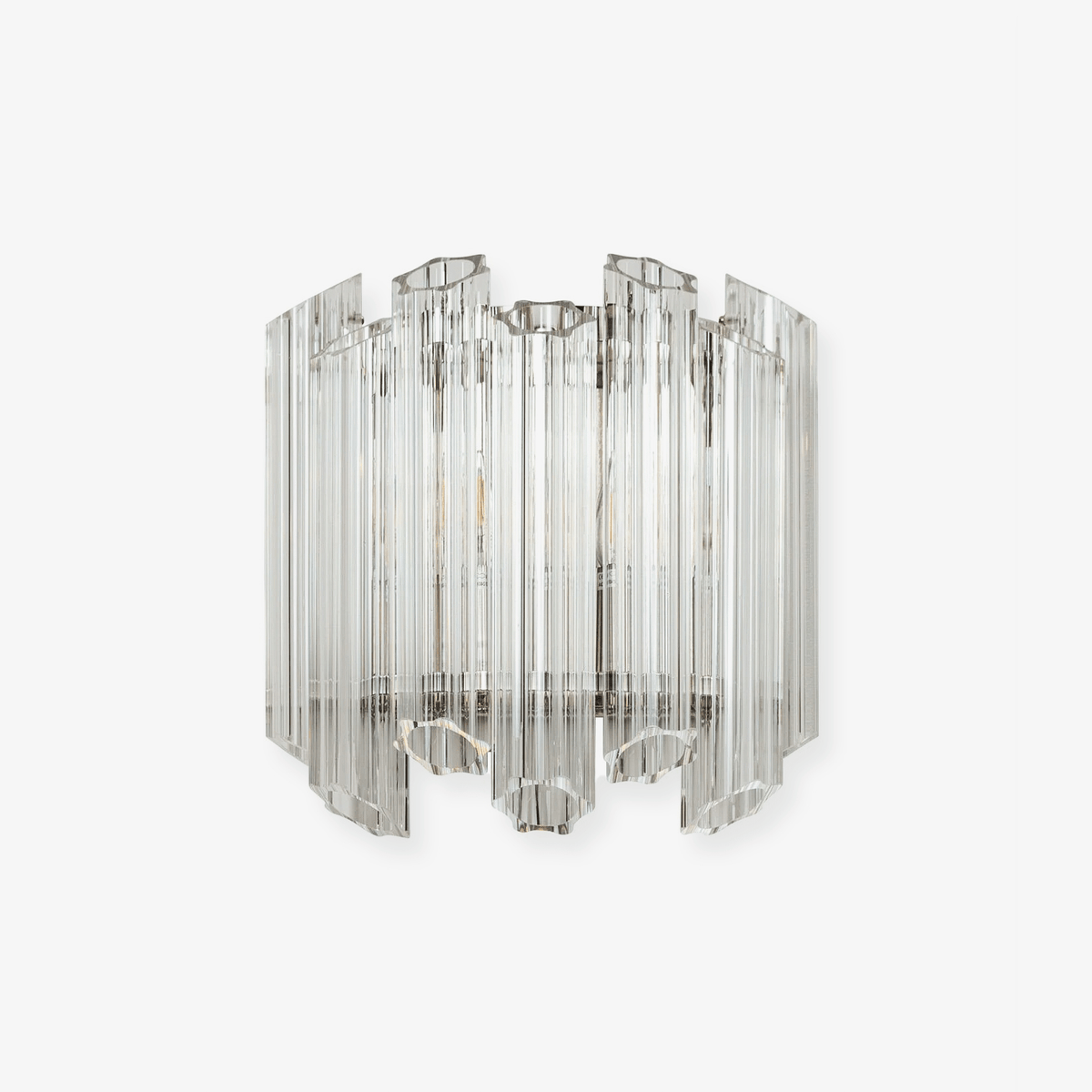 Celalaria aplique de pared con tubo en cascada de vidrio Murano transparente