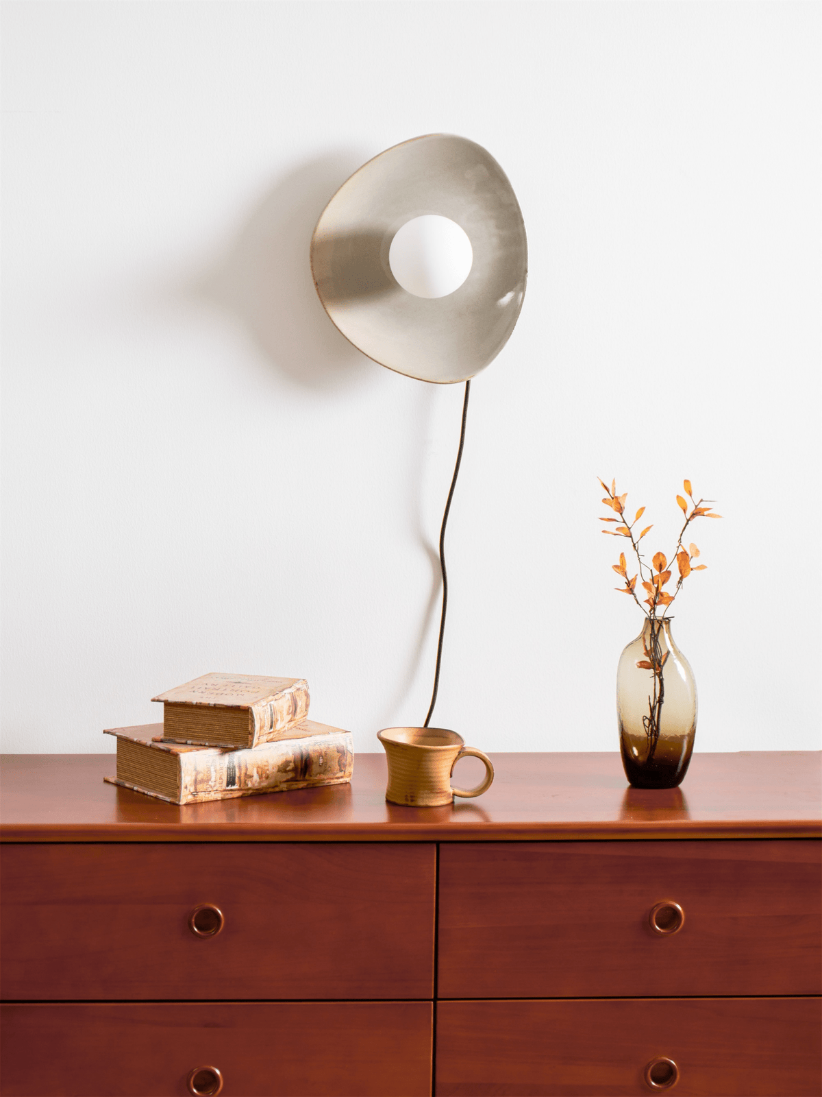 Lioruiella aplique de pared Pebble Disc cerámica vidrio enchufe enchufable