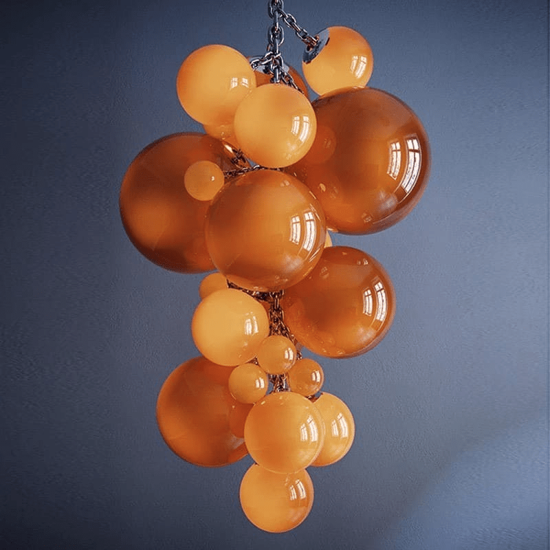 Blixo lámpara de araña de vidrio Murano en racimo de uvas estilo Art Deco