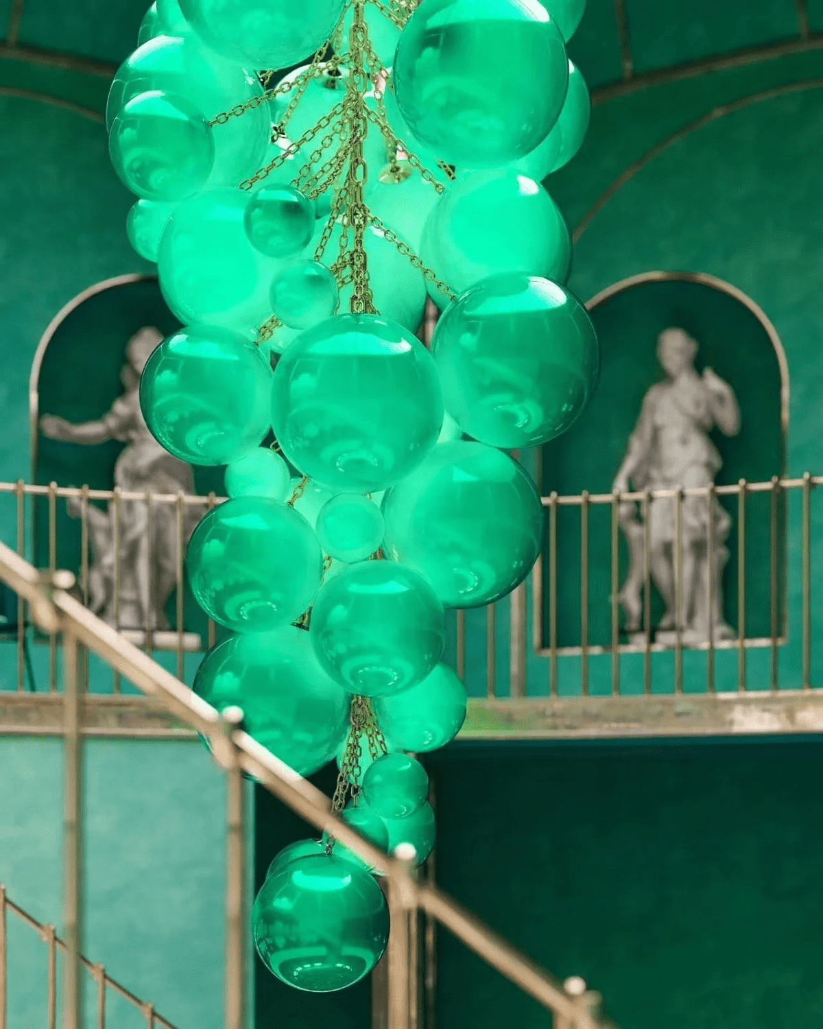 Blixo lámpara de araña de vidrio Murano en racimo de uvas estilo Art Deco
