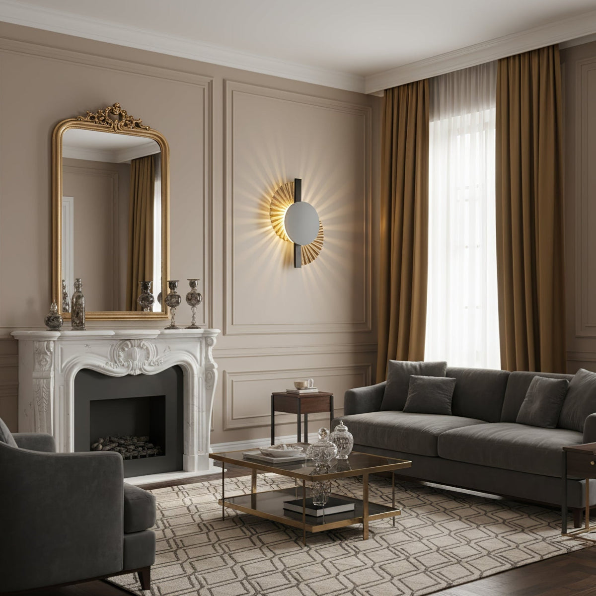 Arbordale aplique de pared Gilded Fan dorado