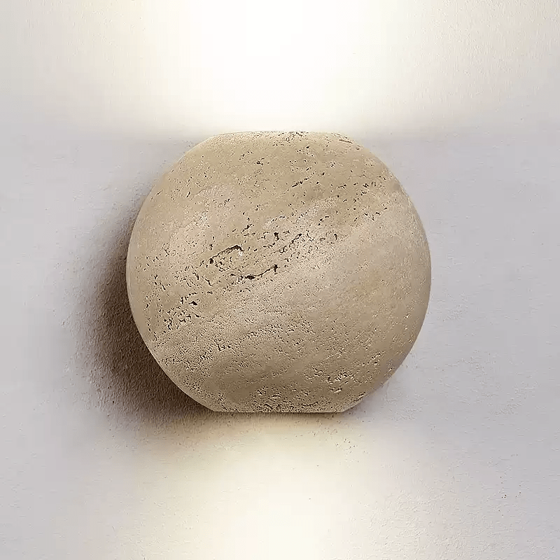 Travian aplique de pared travertino con esfera