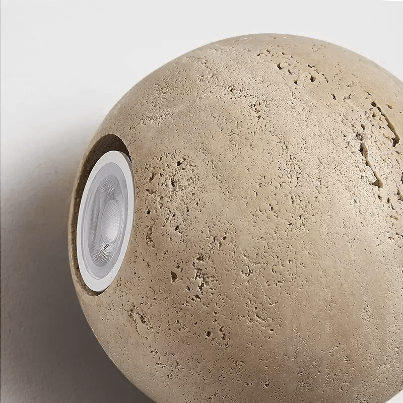 Travian aplique de pared travertino con esfera