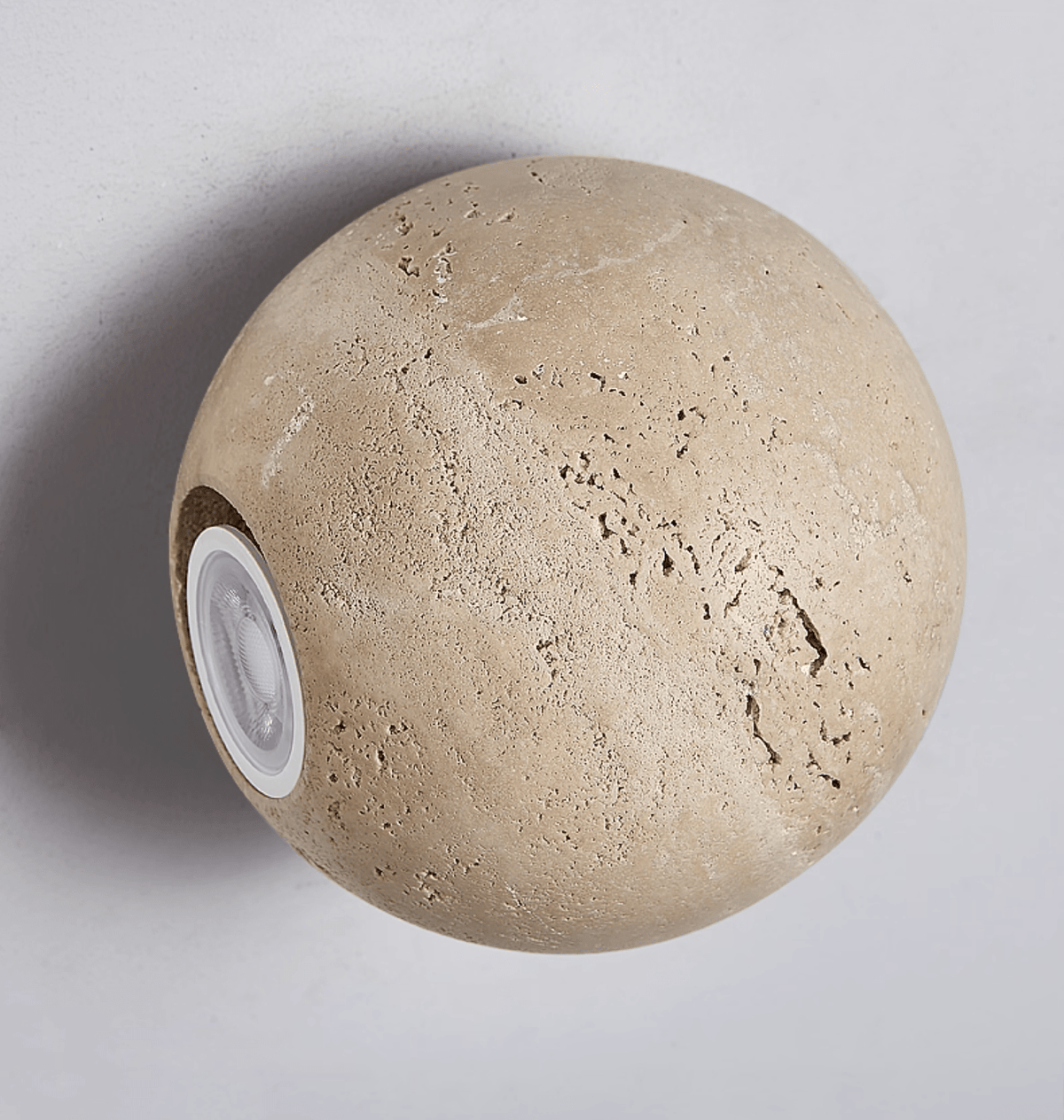 Travian aplique de pared travertino con esfera