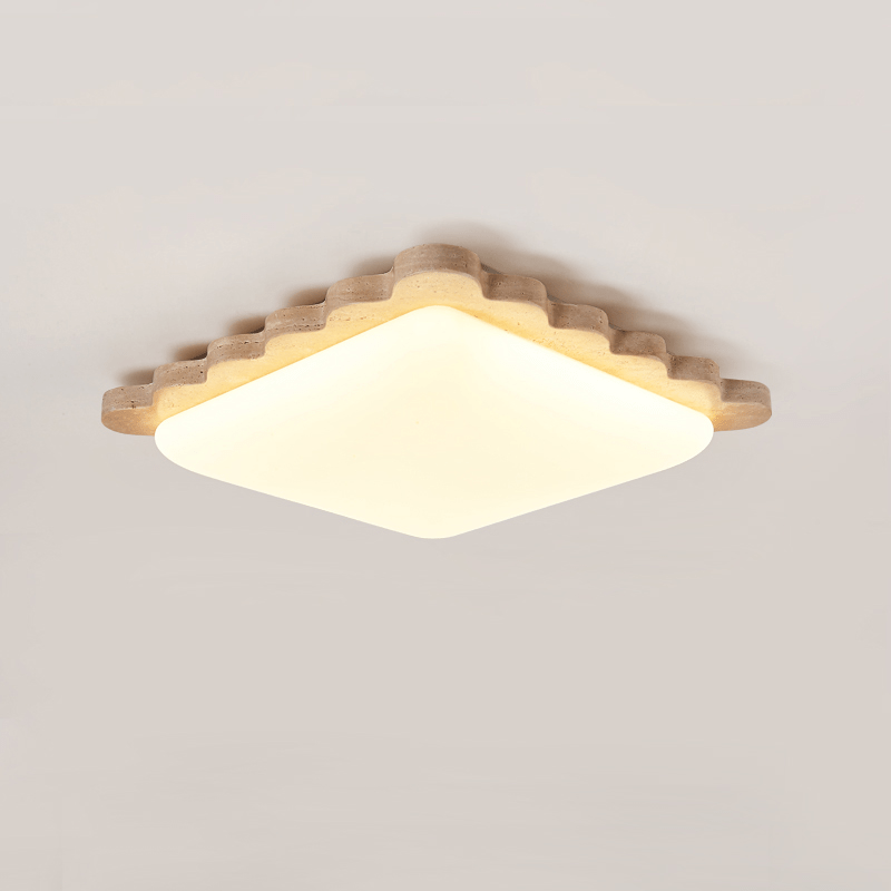 Crestwood travertino Scallop Edge lámpara de techo
