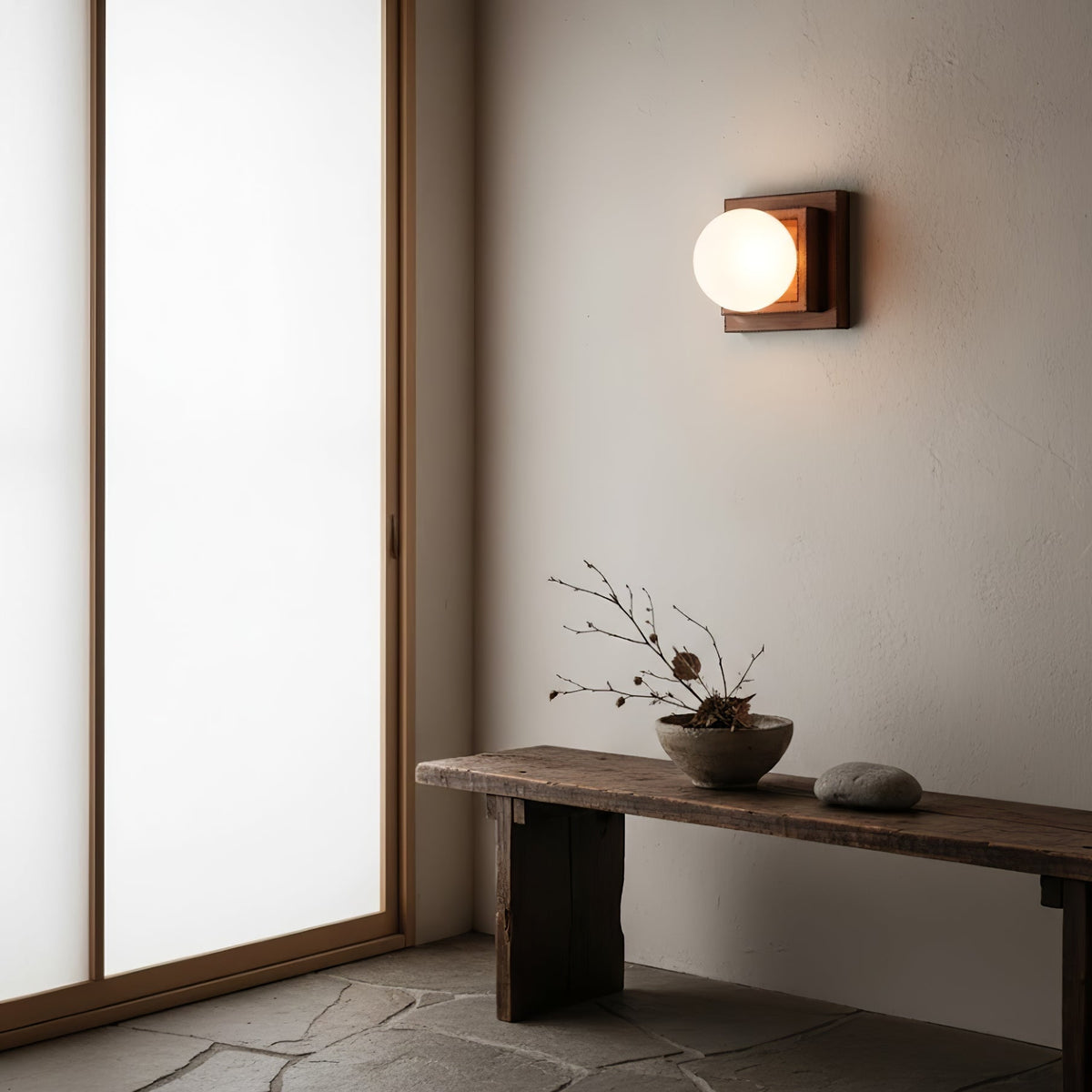 Luna aplique de pared con globos de madera esfera