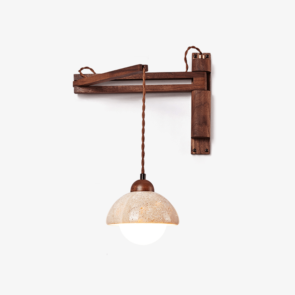 Arboren aplique de pared regulable con cúpula en travertino