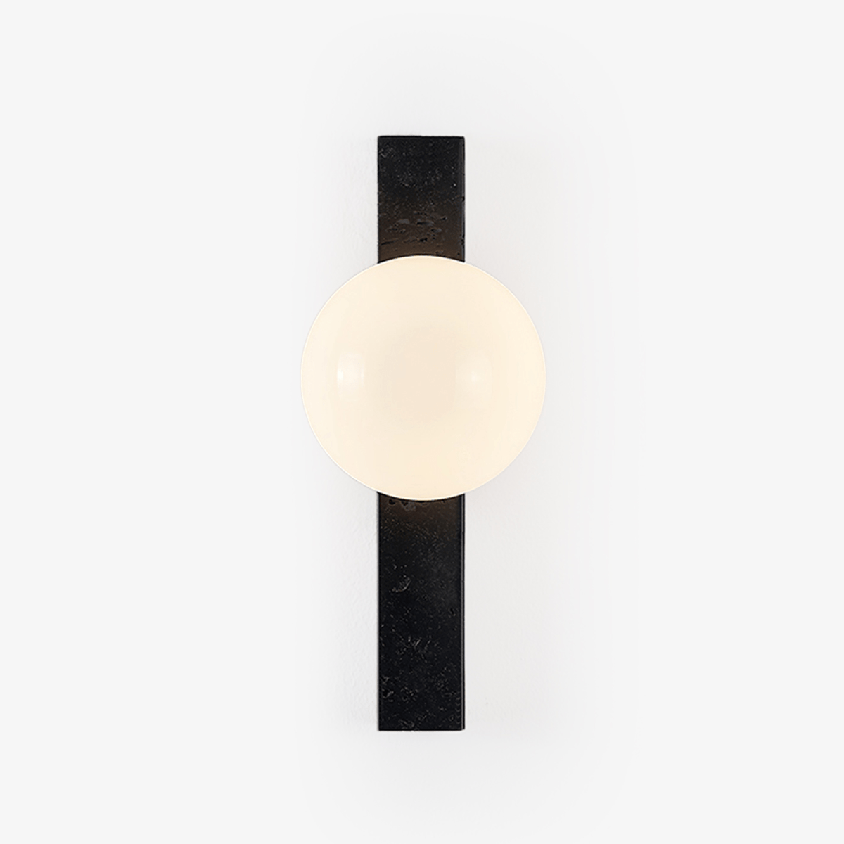 Zoshaira aplique de pared con globo negro y travertino