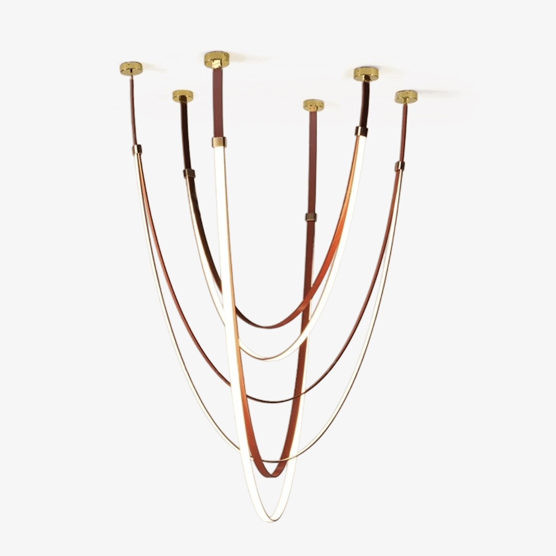 Odin lámpara de araña decorativa con tiras de cuero y silicona